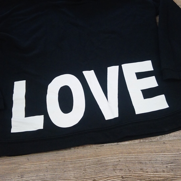 Black & White Love & Hate Crew Neck Long Sleeve Sweater Top - Picture 4 of 9